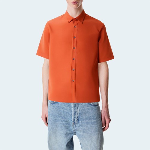 Classic simple loose men's short-sleeved shirt