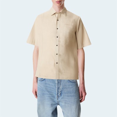Linen loose and comfortable men's short-sleeved shirt