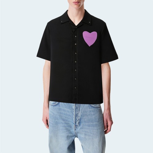 Casual cotton loose men's short-sleeved shirt