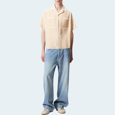 High quality button down double pocket men's shirt