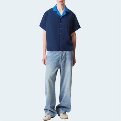 Casual classic loose-fitting men's short-sleeved shirt
