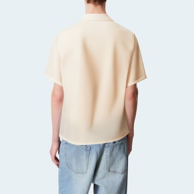 High quality summer satin men's short sleeve shirt