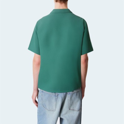 Summer lapel half zip men's short sleeve shirt
