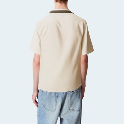 New high quality double pocket men's short sleeve shirt