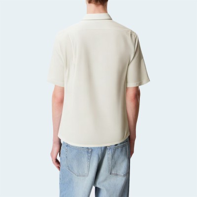 Casual buttoned loose men's short sleeve shirt