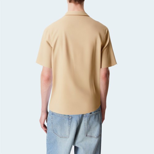 Cotton single-breasted loose men's short-sleeved shirt