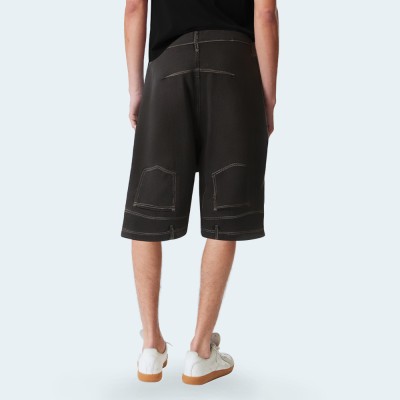 Loose casual straight fit men's denim shorts