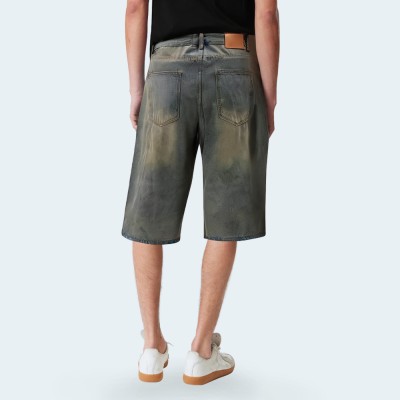 Summer grey straight men's denim shorts