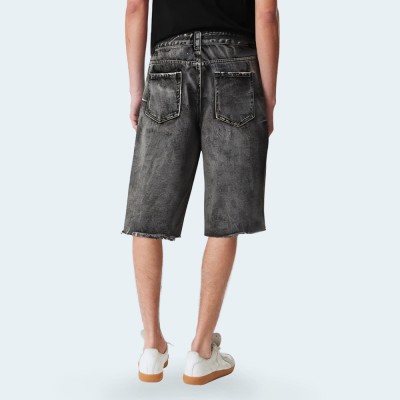 Fashion washed straight men's denim shorts