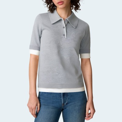 Simple and versatile knitted women's short sleeves