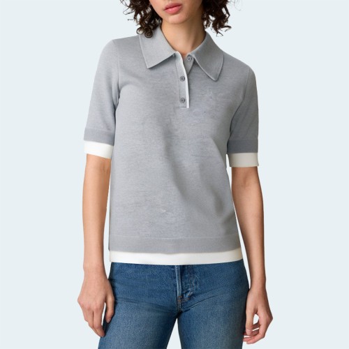 Simple and versatile knitted women's short sleeves
