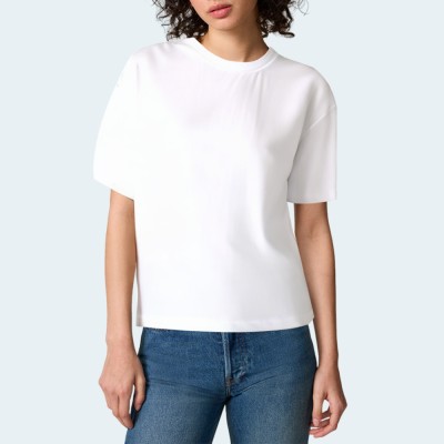 White casual loose women's short sleeve