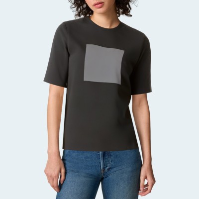 Black casual round neck women's short sleeve