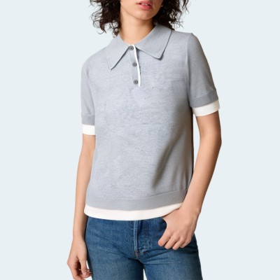 Simple and versatile knitted women's short sleeves