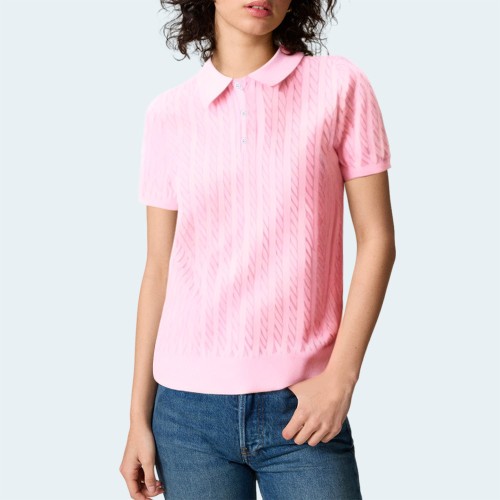 New simple twist knitted ladies short sleeves