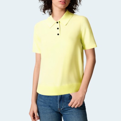 Yellow simple polo collar women's short sleeve