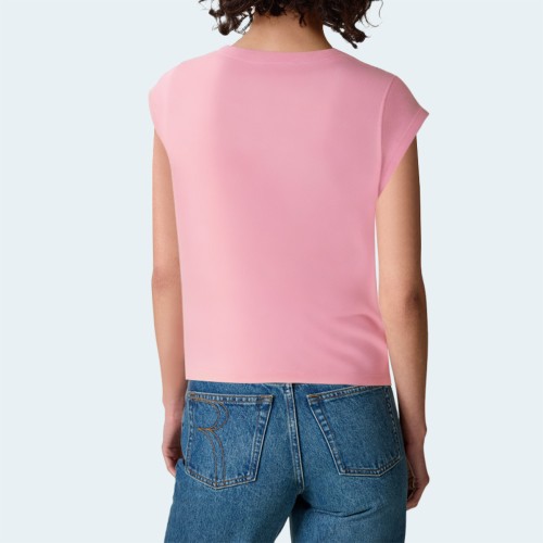 Casual slim fit ribbed women's short sleeves