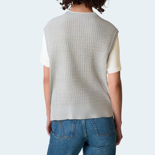 Twisted knit patchwork women's short sleeves