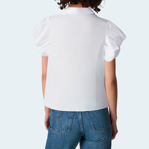 White chic slim fit women's short sleeves