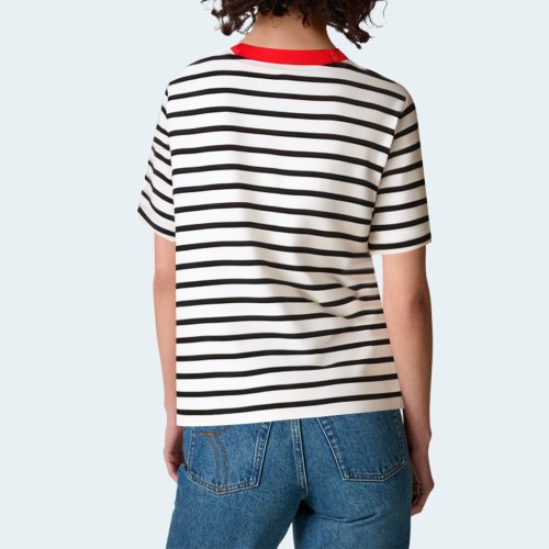 New casual striped round neck ladies short sleeves