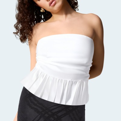 White summer backless women's wrap vest