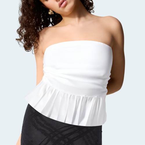 White summer backless women's wrap vest