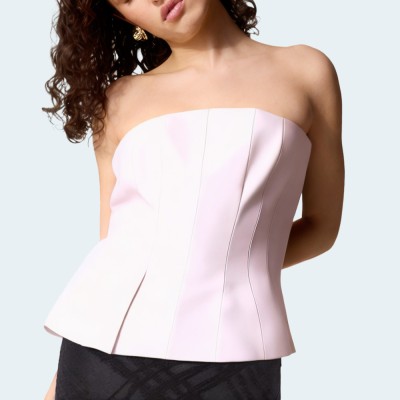 High-end pink backless women's wrap vest