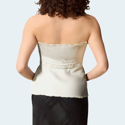 Asymmetric raw edge women's wrap vest