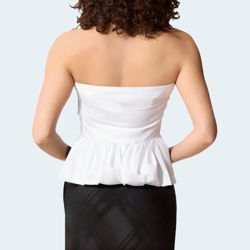 White summer backless women's wrap vest