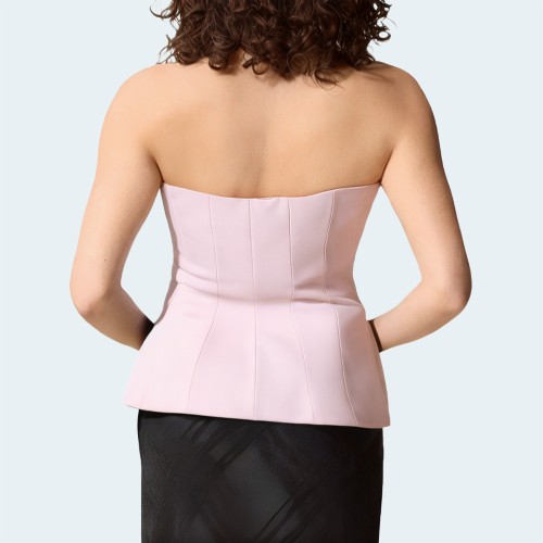 High-end pink backless women's wrap vest