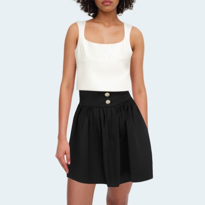 Square neck sleeveless stretch women's tank top