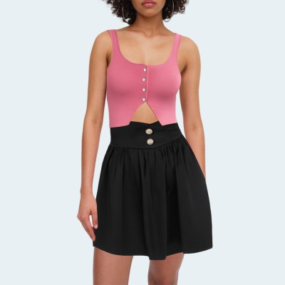 Pink soft simple sleeveless women's camisole