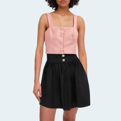 Slim square neck women's short tight vest