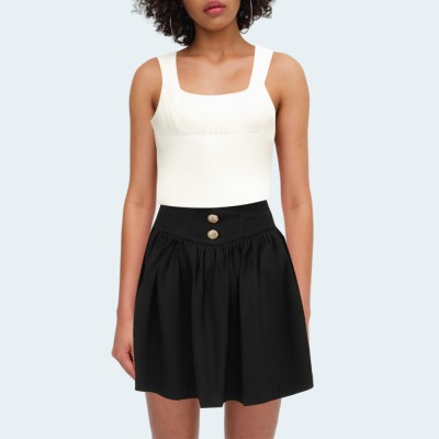 Square neck sleeveless stretch women's tank top