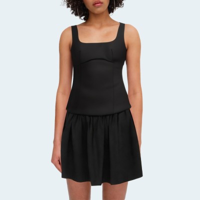 Black simple square collar women's camisole
