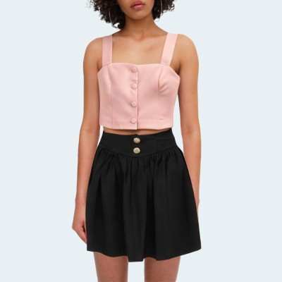 Slim square neck women's short tight vest