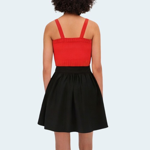 Red sexy knitted slim fit women's vest