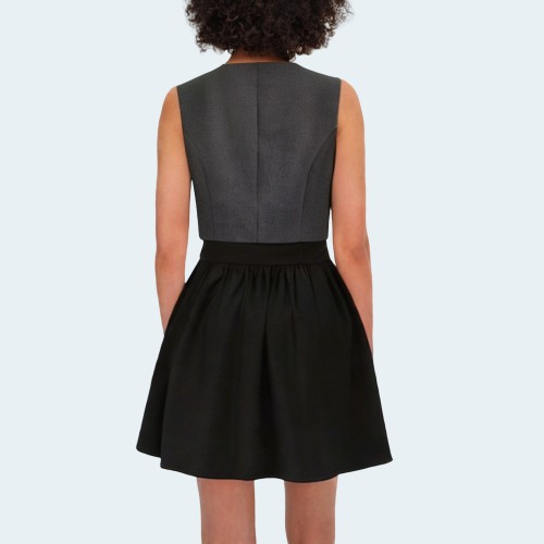 Gray square neck sleeveless women's camisole