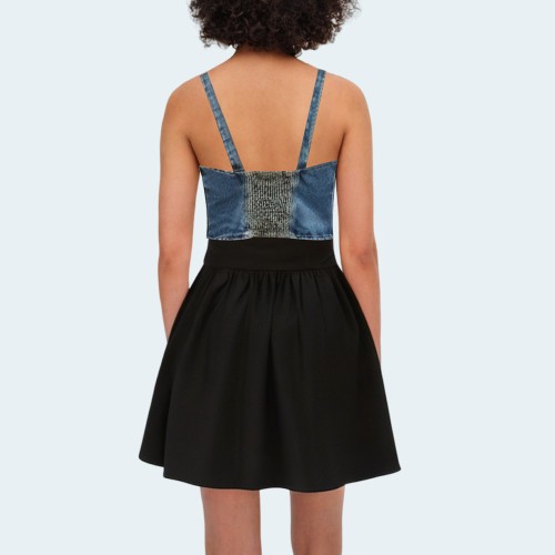 Vintage backless women's denim camisole