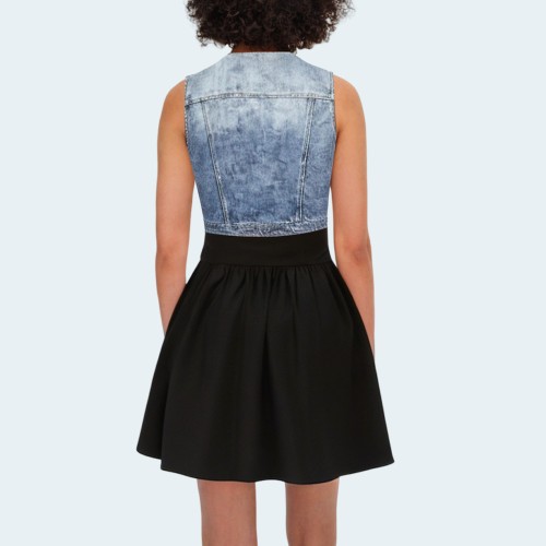 Fashion V-neck short women's denim vest