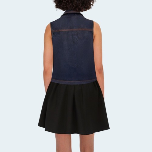 Sleeveless short women's denim vest