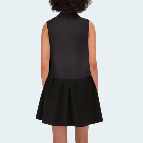 Black simple lapel zipper women's vest