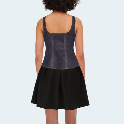 Double zipper slim fit women's denim camisole