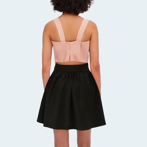 Slim square neck women's short tight vest