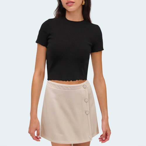Fashion asymmetric high waist women's shorts