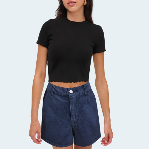 New fashionable blue women's denim shorts