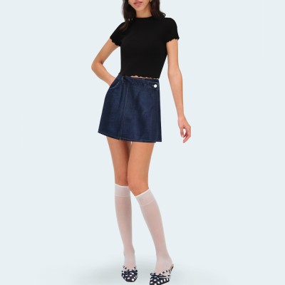 New blue high waist women's denim shorts