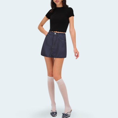 Dark blue all-match women's denim shorts