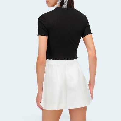 Summer beige casual high waist women's shorts