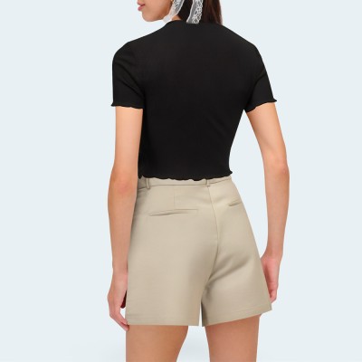 Retro high waist casual women's shorts